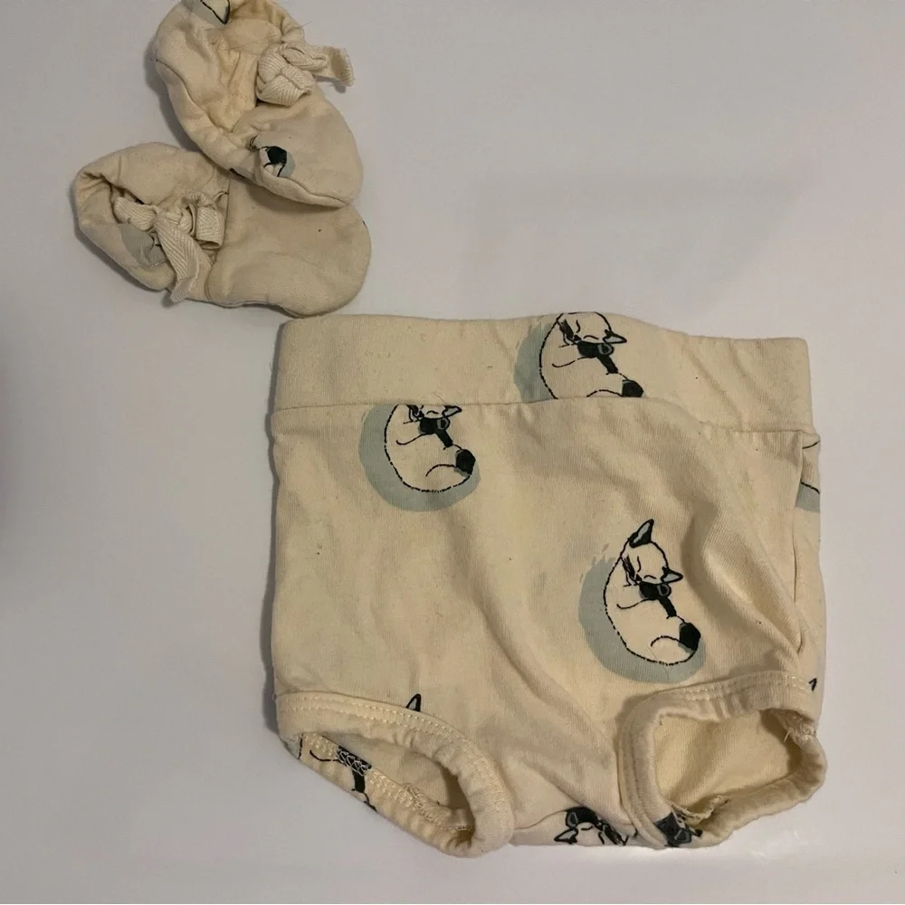 Kate Quinn Cream Diaper Cover and Booties